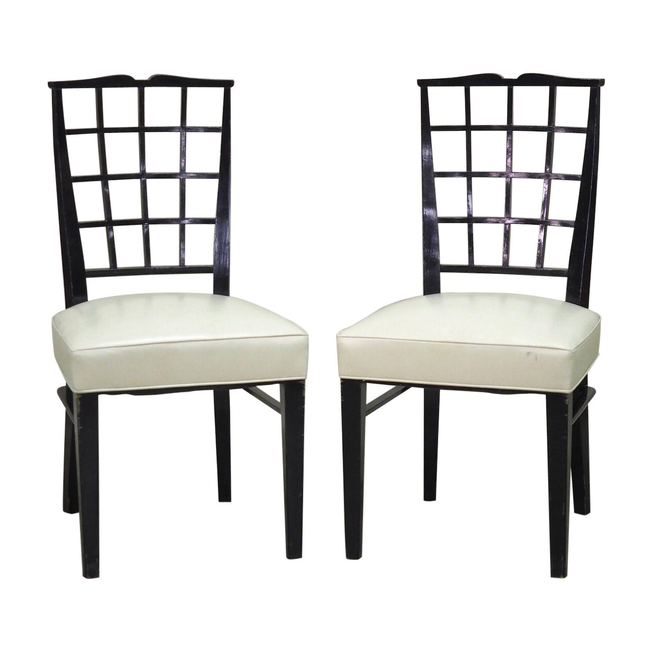 Dominique Pair of Ebonized Side Chairs