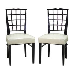 Used Dominique Pair of Ebonized Side Chairs