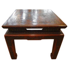 Asian Modern John Widdicomb Square Lacquered Table with Incised Decoration