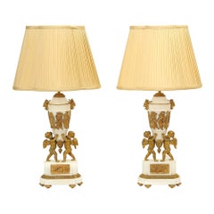 Pair of Mid-19th Century French Louis XVI St. Urns Mounted into Lamps