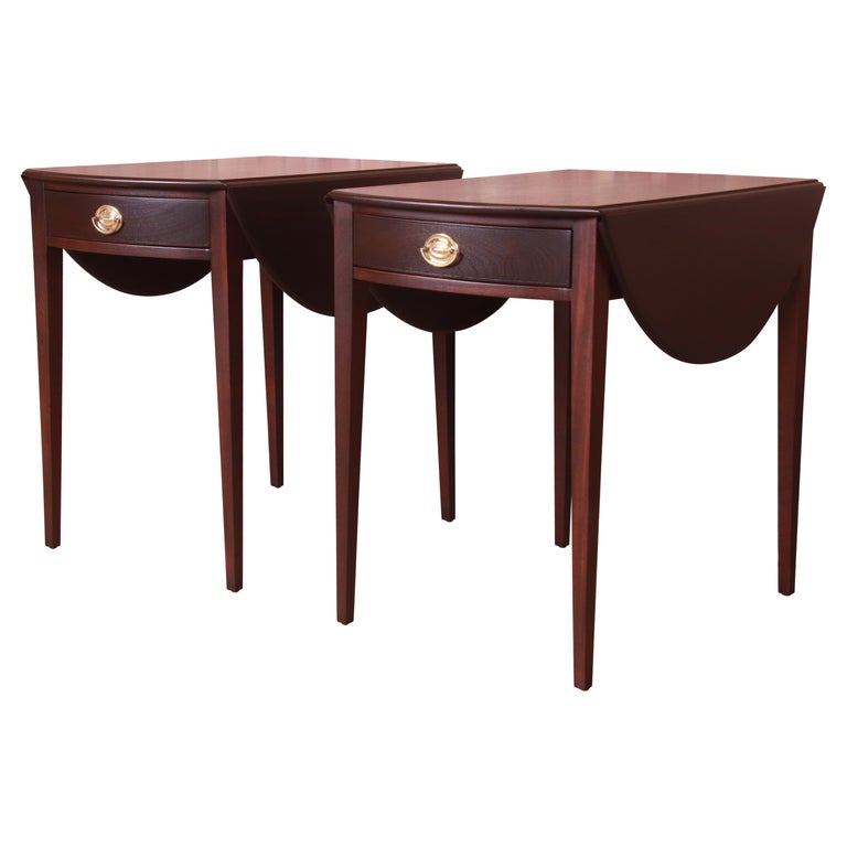 Kittinger Mahogany Pembroke Tea Tables, Newly Refinished For