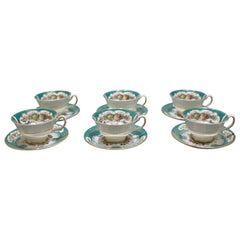 Vintage Set of 6 Duchess Tea Cups & Saucers Chatsworth Collection