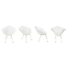 Set of Four Diamond Chairs in the Style of Harry Bertoia, United States, C. 1960