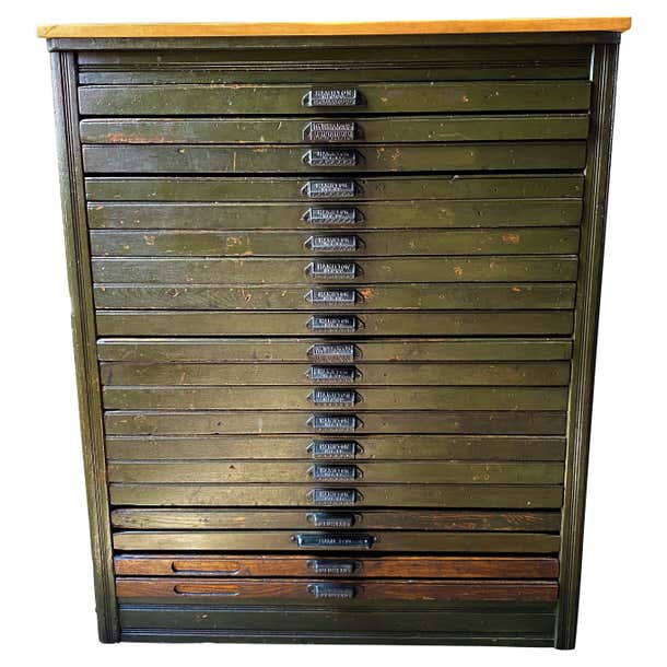 Printer's Typeset Cabinet at 1stDibs | typeset drawers, typeset drawer ...