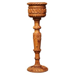 Mid-19th Century Napoleon III French Carved Pine Pedestal Plant Stand