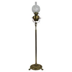 Antique Victorian Telescopic Brass Standard Oil Lamp