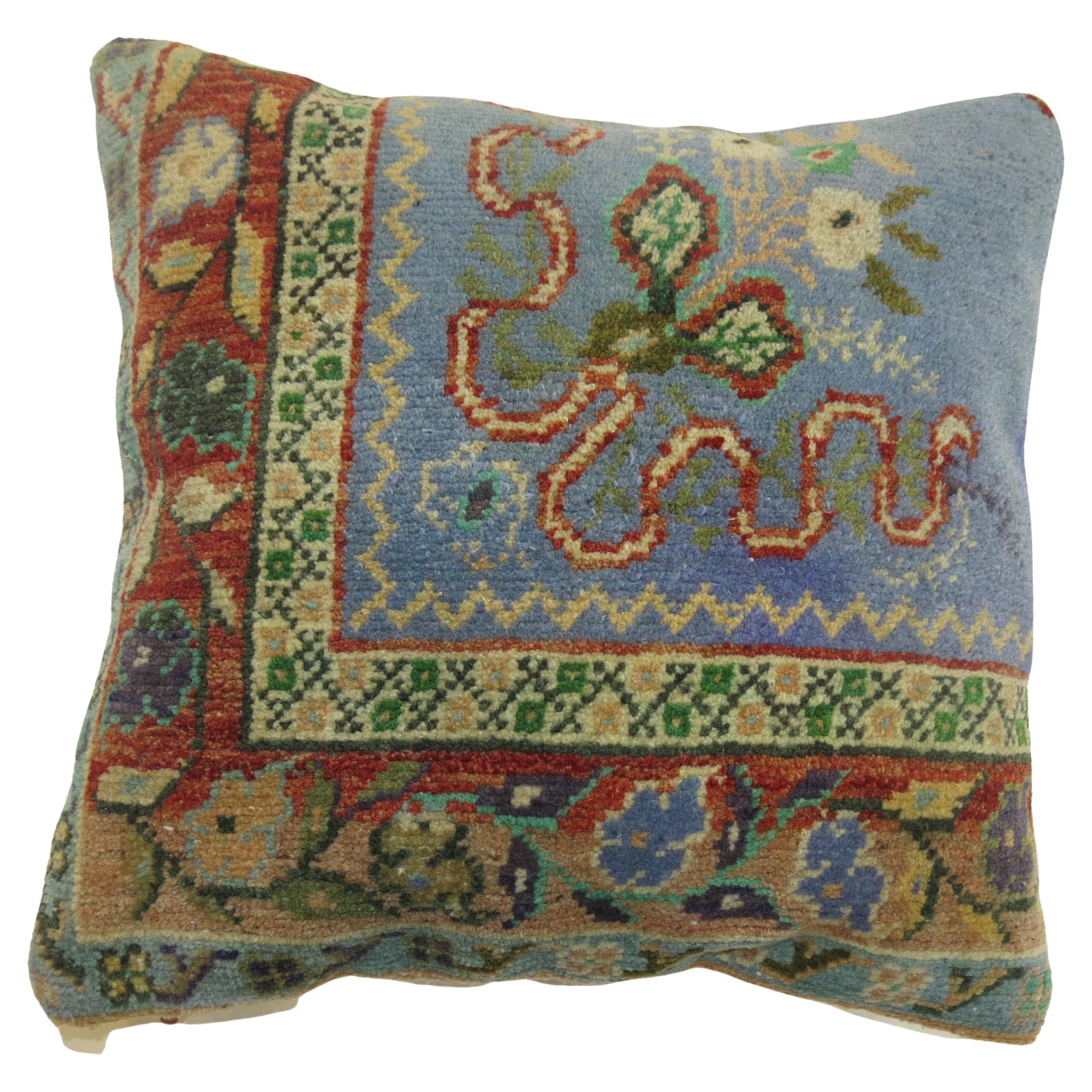 Vintage Turkish Rug Pillow For Sale