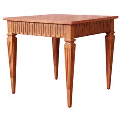 Used Baker Furniture French Regency Louis XVI Cherry Wood and Parcel Gilt Tea Table