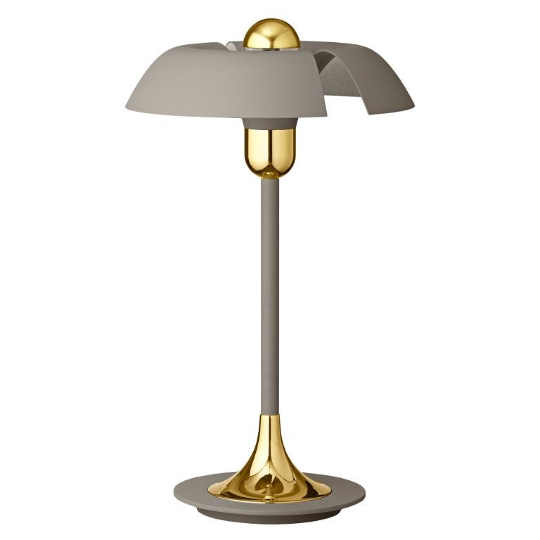 Taupe and Gold Contemporary Table Lamp For Sale
