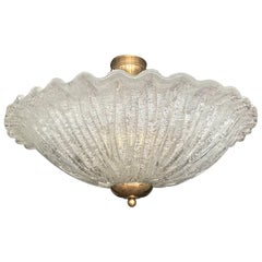 Large Murano Rugiadoso Glass Flush Mount Ceiling Light