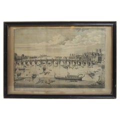 The South East Prospect of Westminster Bridge 18th c. Etching c.1740
