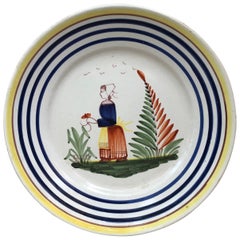 French Faience Plate Henriot Quimper, circa 1930
