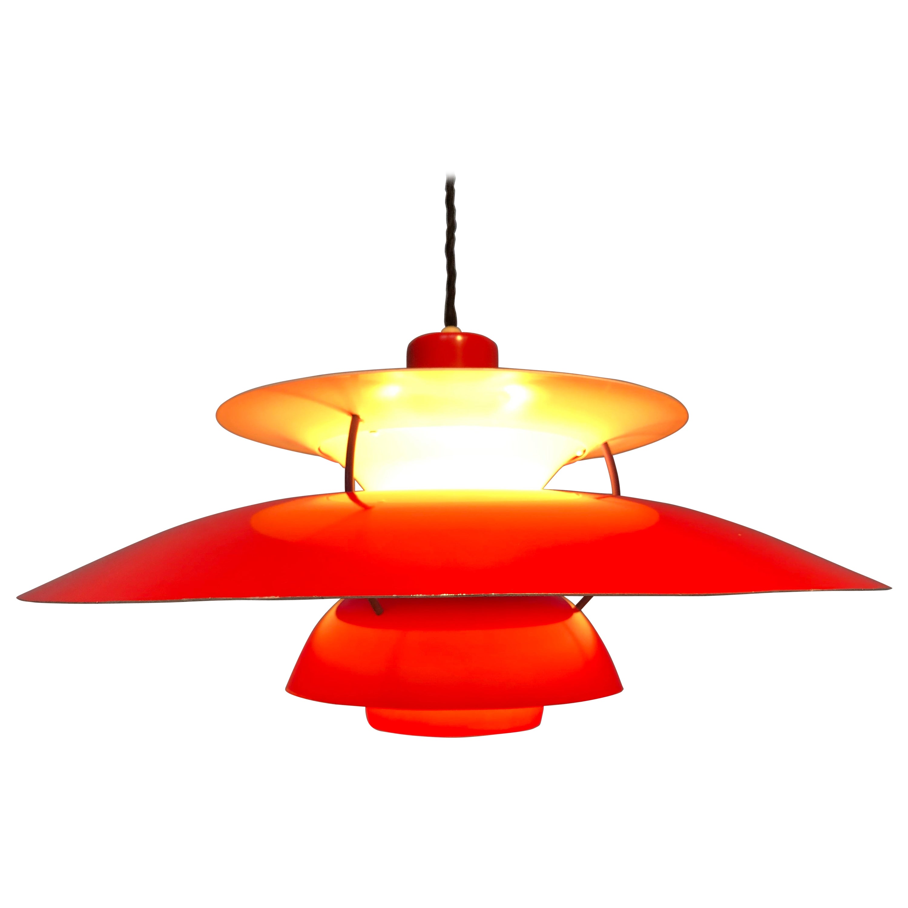 Iconic Rare 1st Edition Poul Henningsen PH 5 Chandelier Pendant Lamp from 1959 For Sale