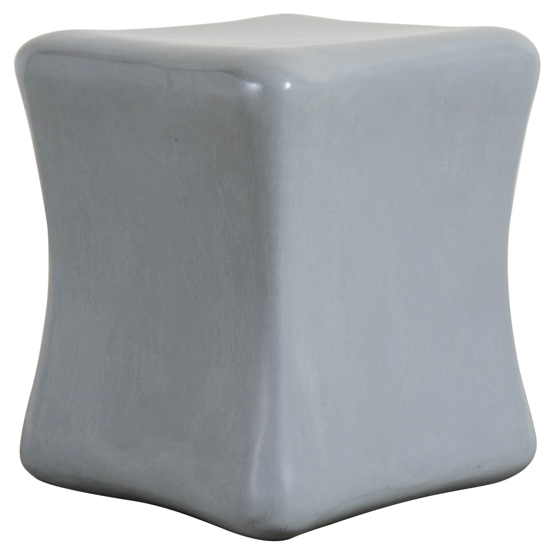 Contemporary Grey Lacquer Short Pillow Drumstool by Robert Kuo, Limited Edition