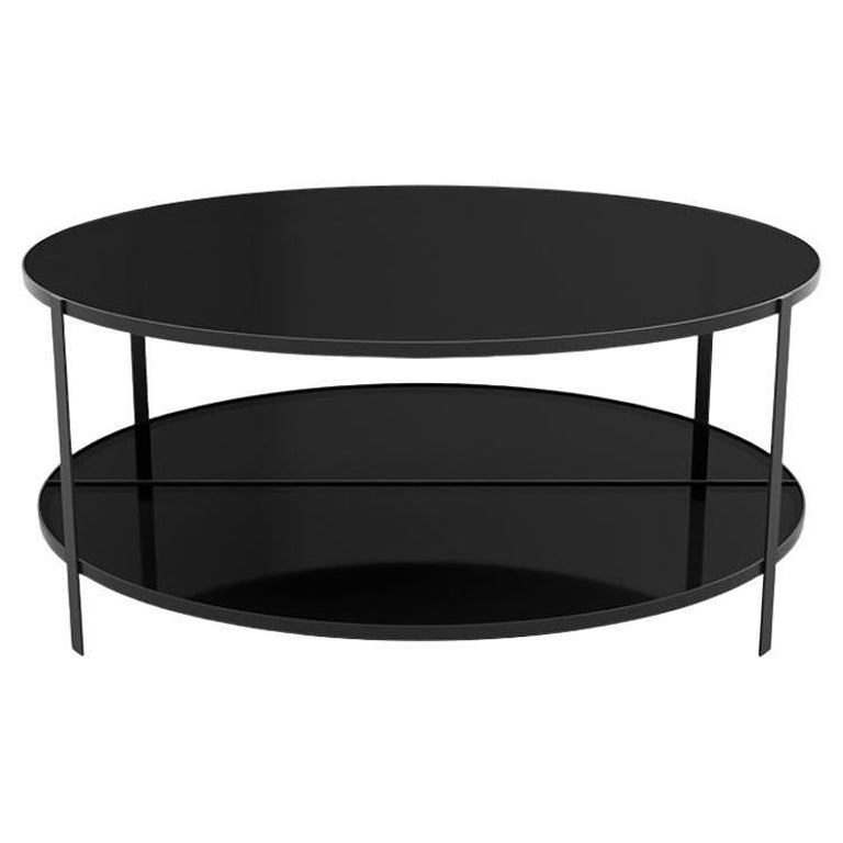 Black Glass Contemporary Coffee Table For Sale at 1stDibs