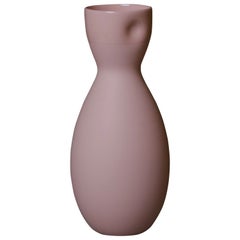 Dimpled Porcelain Carafe in Matte Dusty Pink