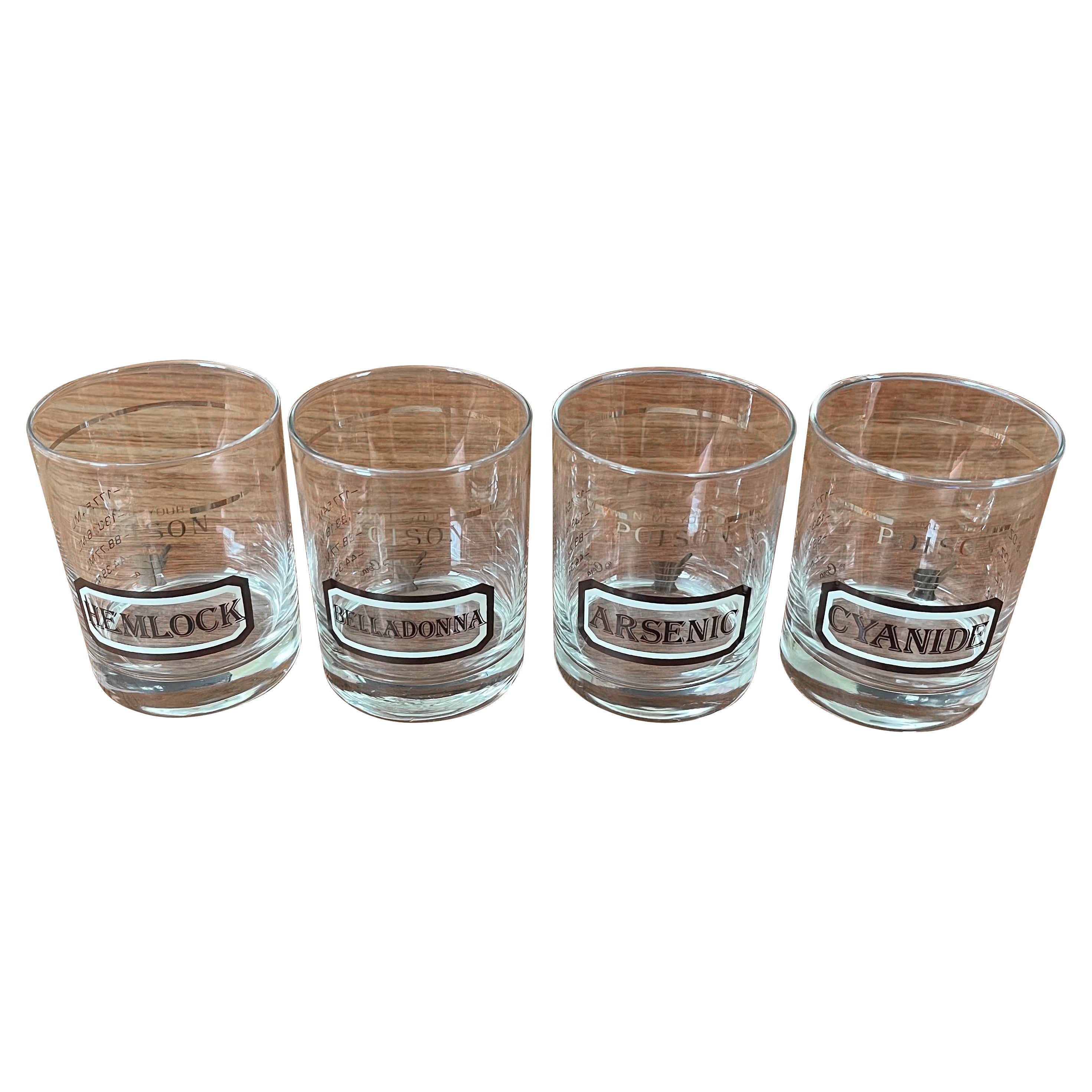 Set of Four "Name Your Poison" Cocktail Glasses by Cera