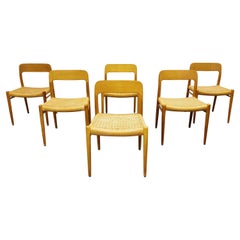 Ensemble de 6 chaises de salle à manger Niels Otto Moller modèle 75:: années 1960