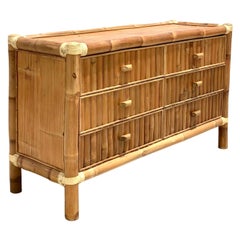 Vintage Coastal Split Bamboo Dresser