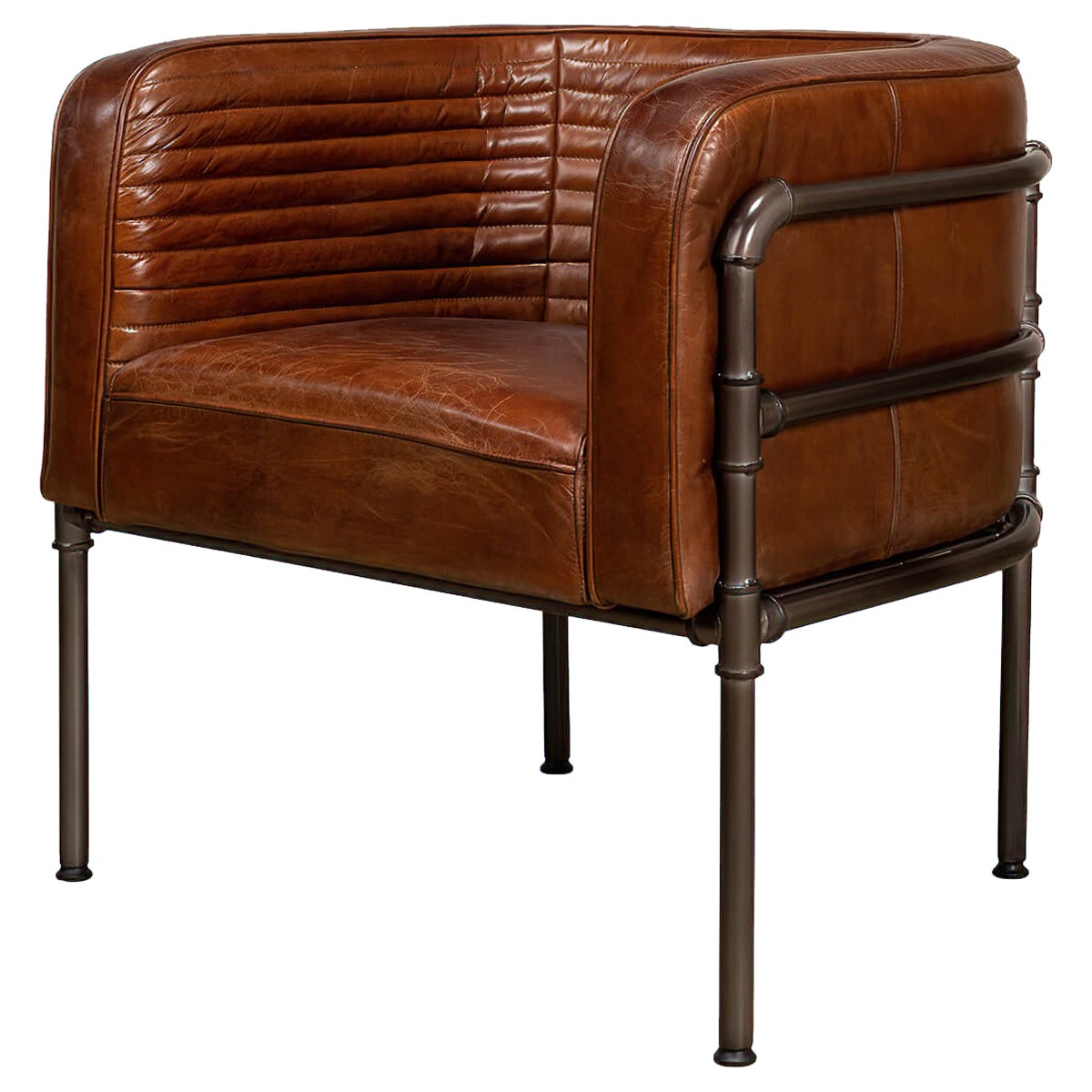 Industrial Modern Leather Armchair