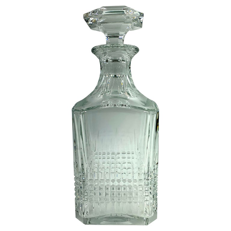 Vintage Baccarat Crystal Nancy Square Whiskey Decanter For Sale at 1stDibs