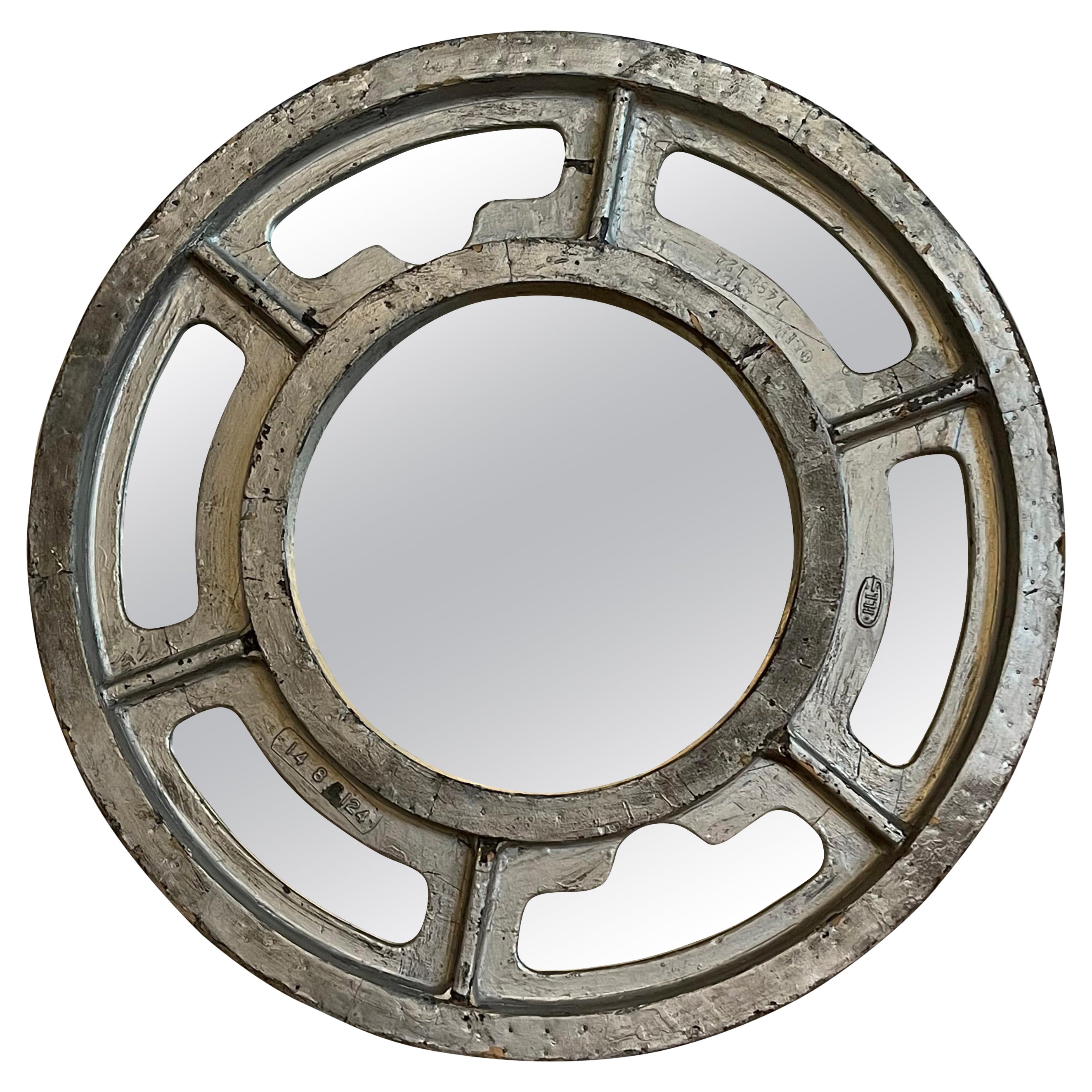 Large Industrial Gear Pattern Mirror