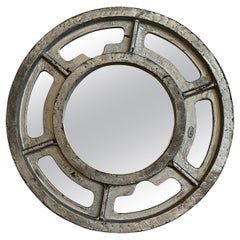 Vintage Large Industrial Gear Pattern Mirror