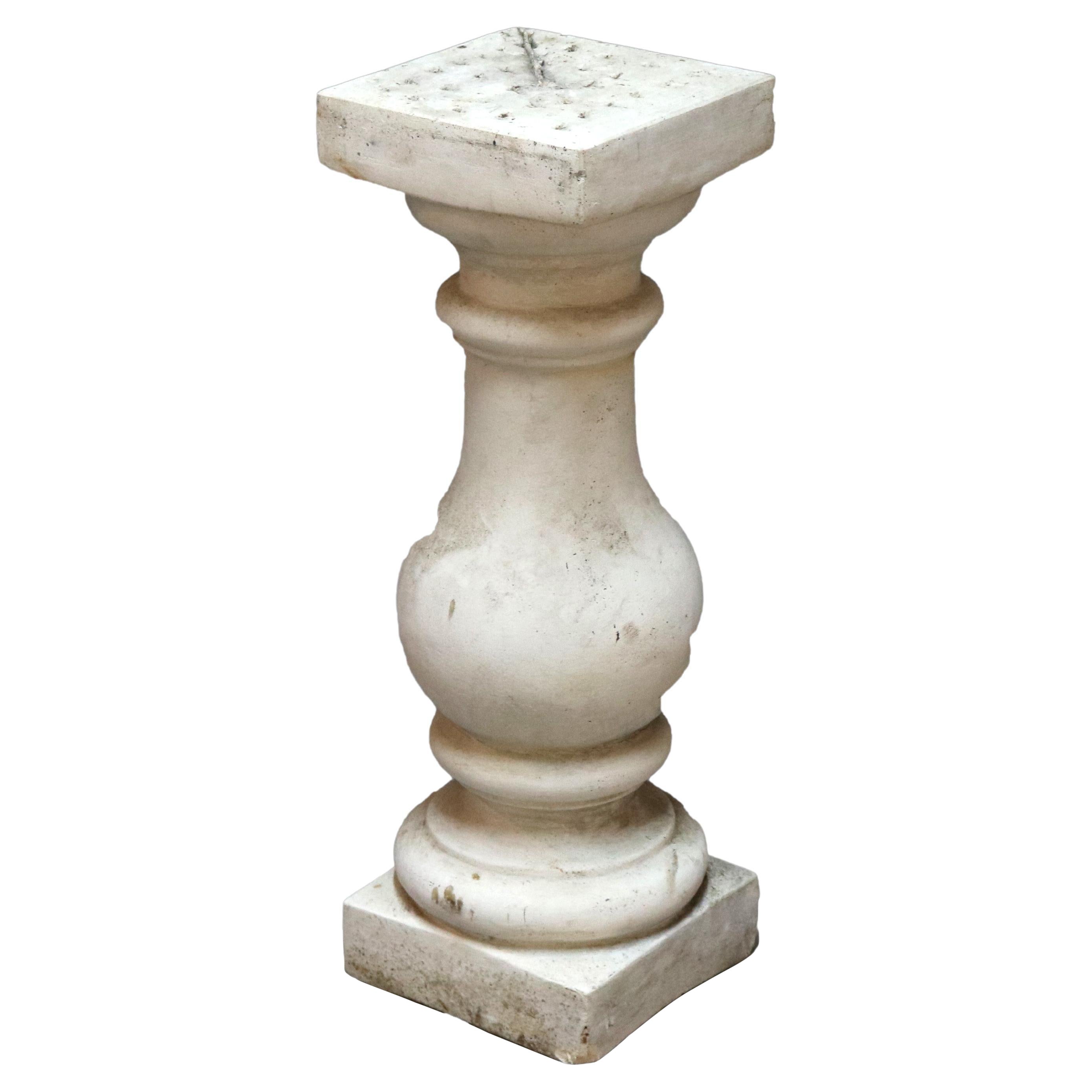 Classical Cast Hard Stone Balustrade Sculpture or Plant Display Pedestal 20th C