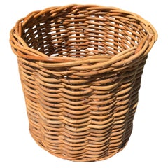 Vintage Large Woven Pencil Rattan Basket