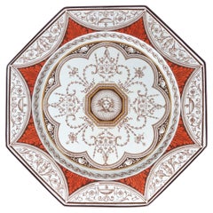 Minton Aesthetic Movement Plate, Holland Pattern, Marked 1888