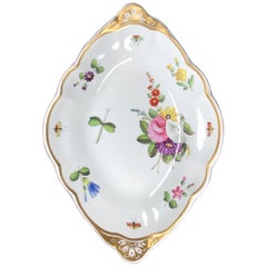 Spode Earthenware Diamond Shaped Dish with Painted Flowers & Insects, c. 1815