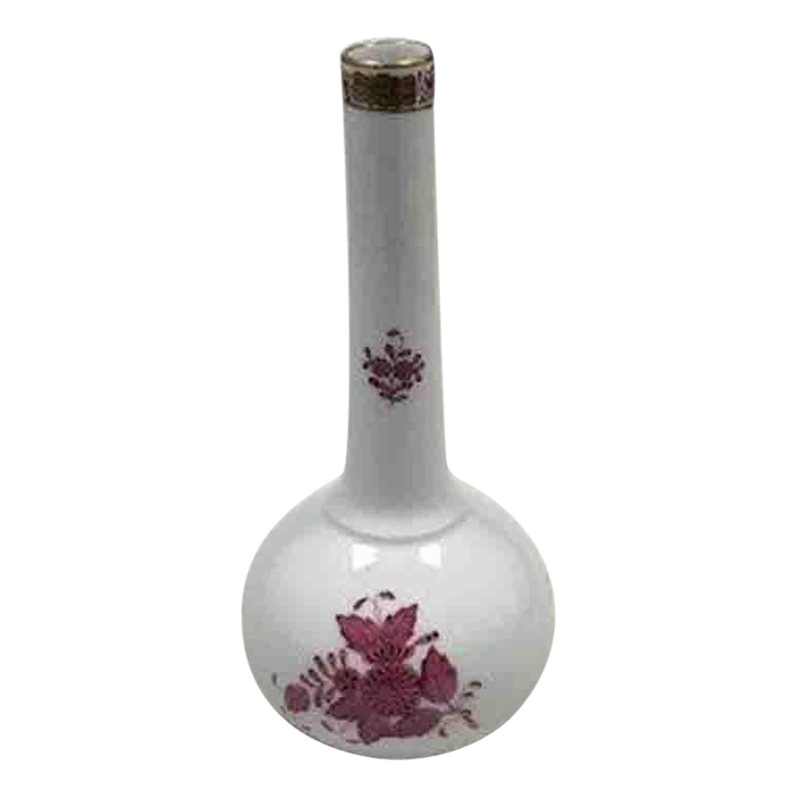 Herend Hungary Apponyi Purple Vase No 7074 For Sale