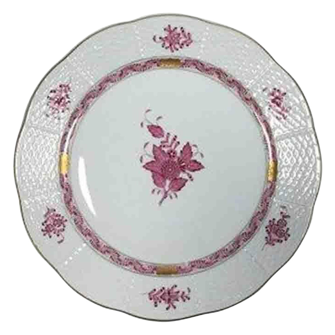 Herend Chinese Bouquet Raspberry Dinner Plate # 524 