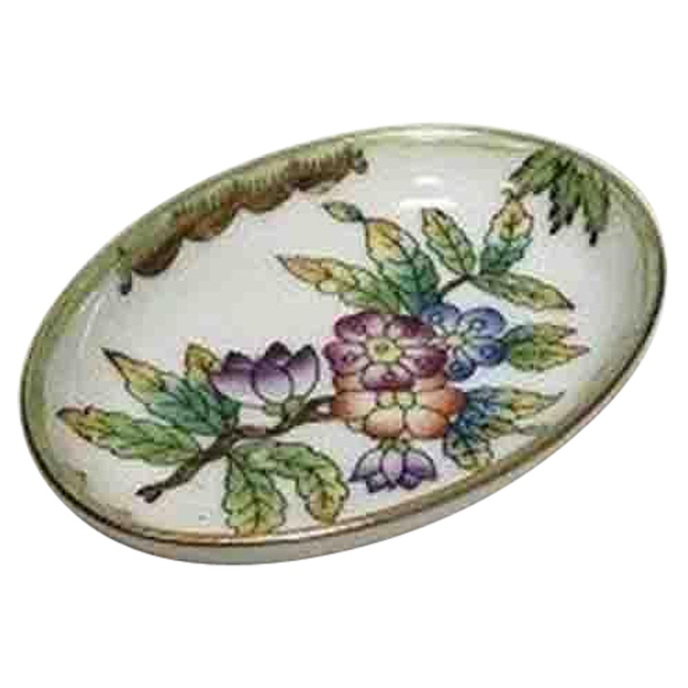 Herend Queen Victoria Green Small Oval Dish For Sale