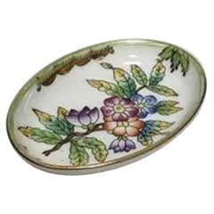 Herend Queen Victoria Green Small Oval Dish