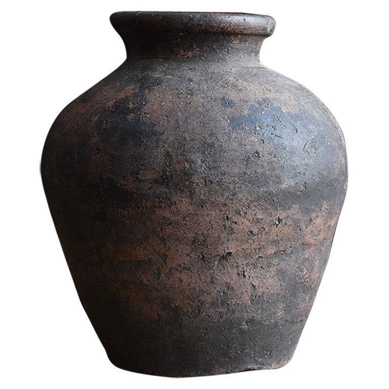 Old Japanese Pottery Around 1500s "Shigaraki" Jar /Antique Vase/ Wabi-Sabi Tsubo