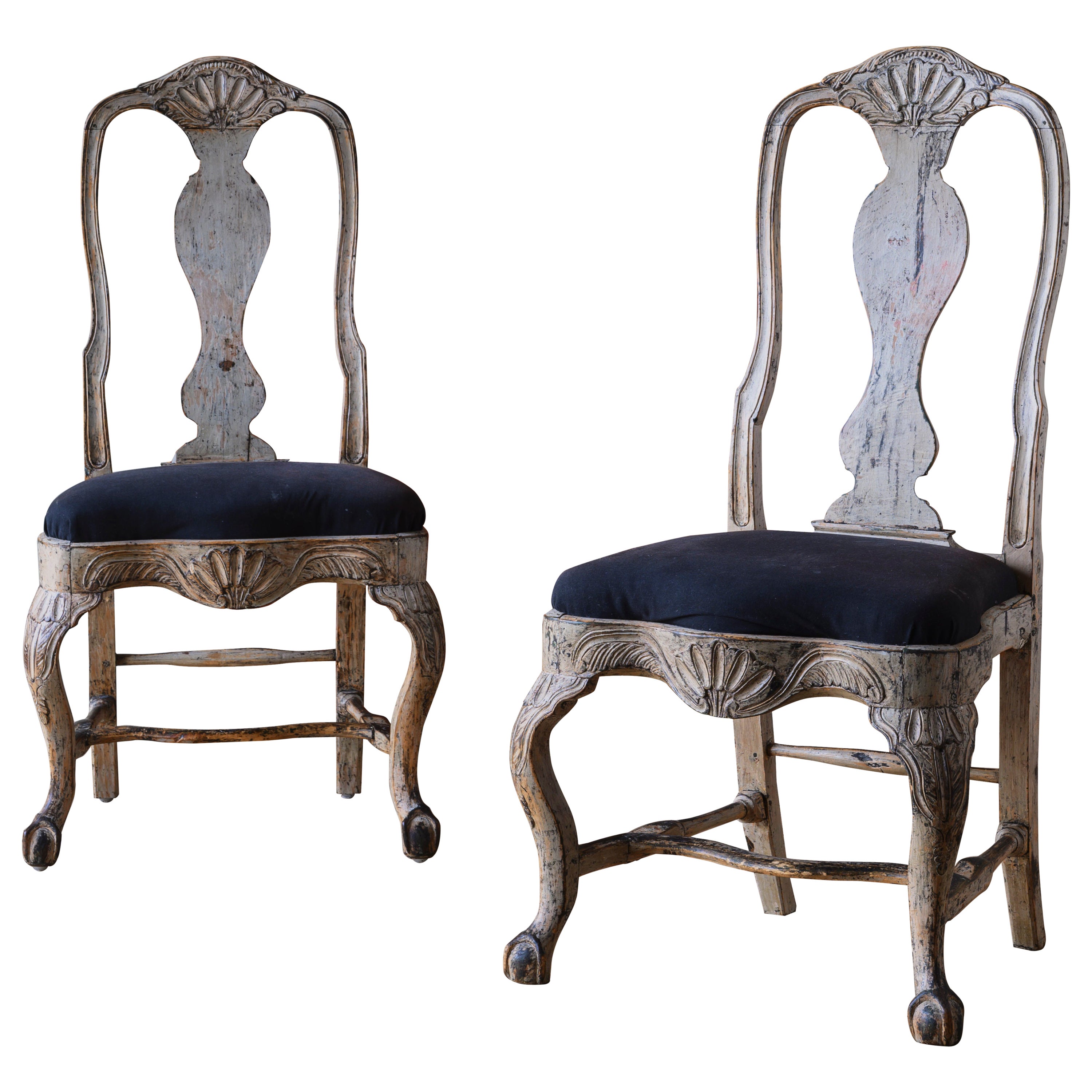 Fine Pair of 18th Century Swedish Rococo Chairs