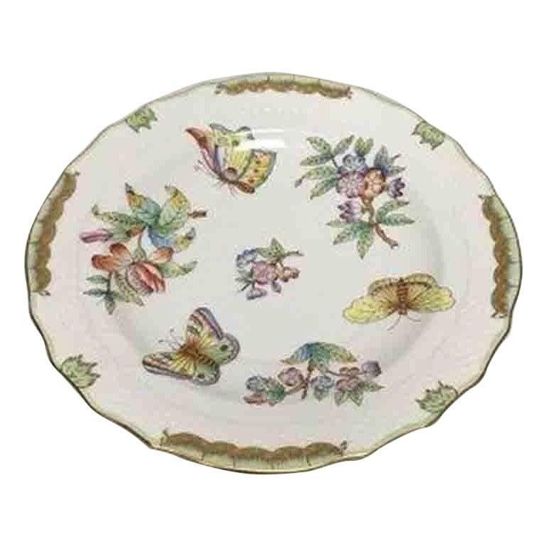 Herend Queen Victoria Green Salad Plate 1518 / VBO For Sale