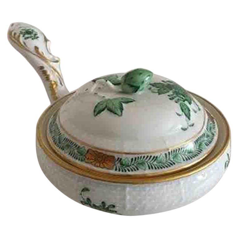Herend Hungary Chinese Bouguet Green Casserole Dish with Lid For Sale