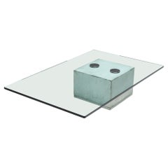 Saporiti Concrete and Glass Coffee Table