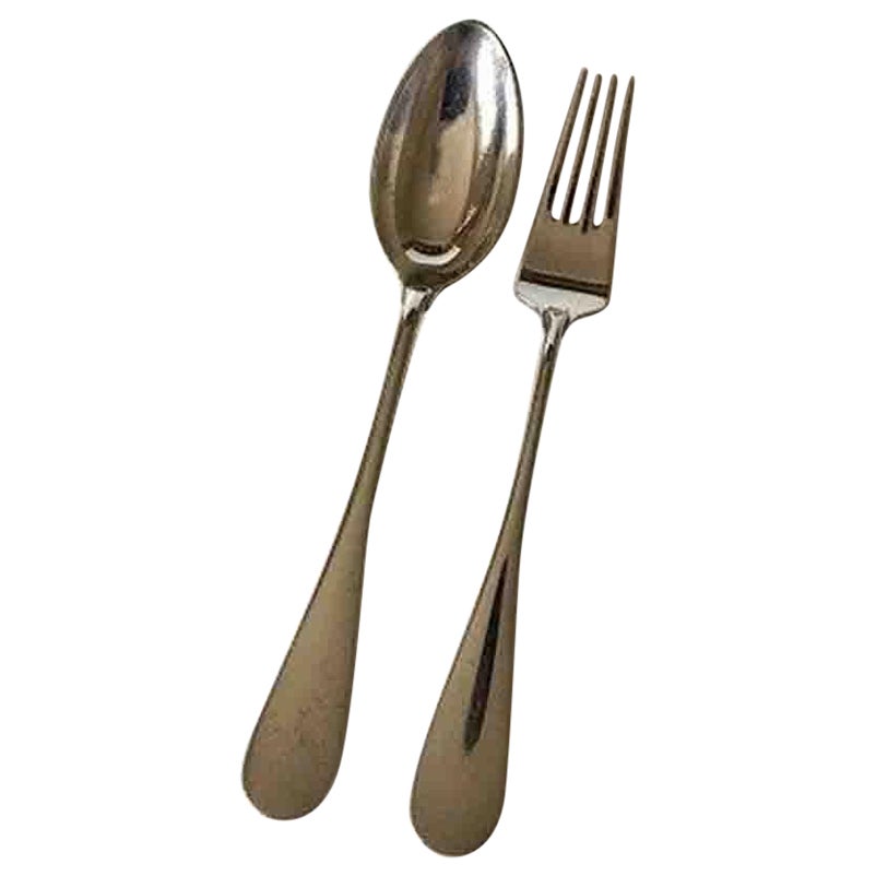 Ida Children's Set Spoon and Fork, A. Michelsen Sterling Silver For Sale