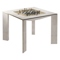 Table de jeu en galuchat avec accents en laiton Patina R&Y Augousti