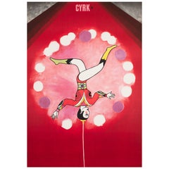 Polacco, Cyrk, Poster del circo, 1968, Vintage, Acrobata in equilibrio, Urbaniec