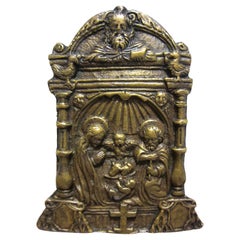 Antique Bronze Pax Board or Pax, Spain, 16th Century