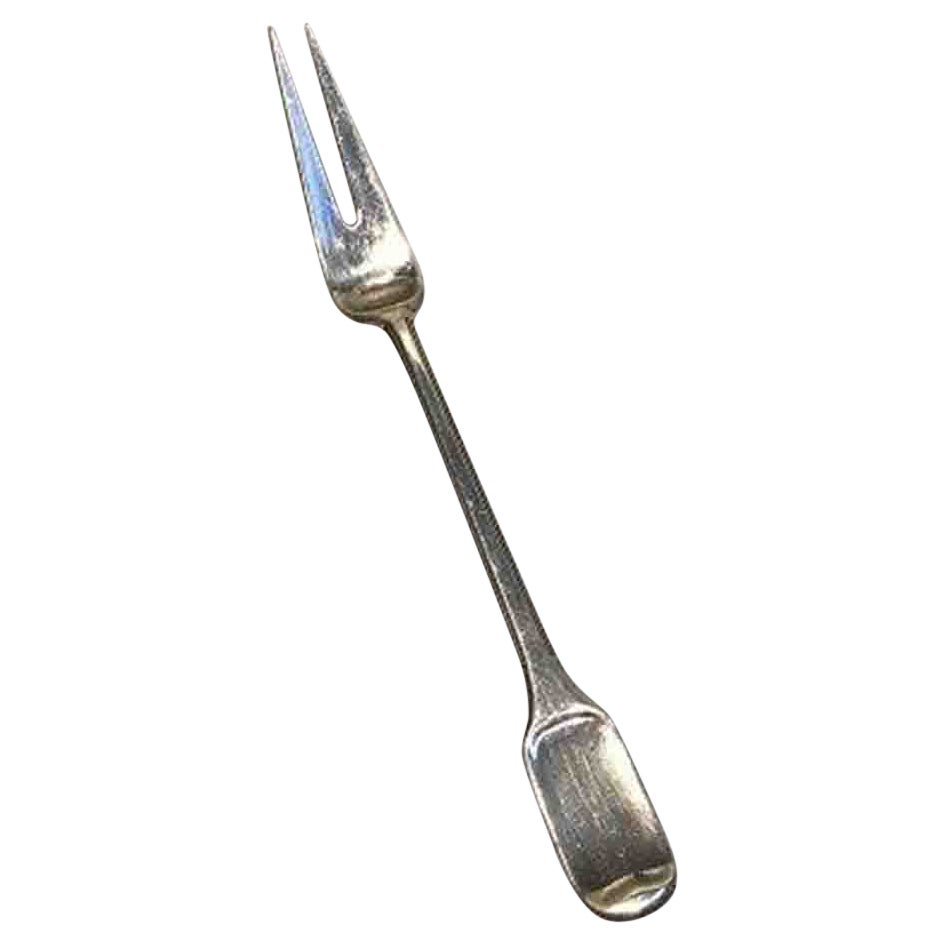 W & S. Sorensen Silver Old Danish Cold Cuts Fork For Sale