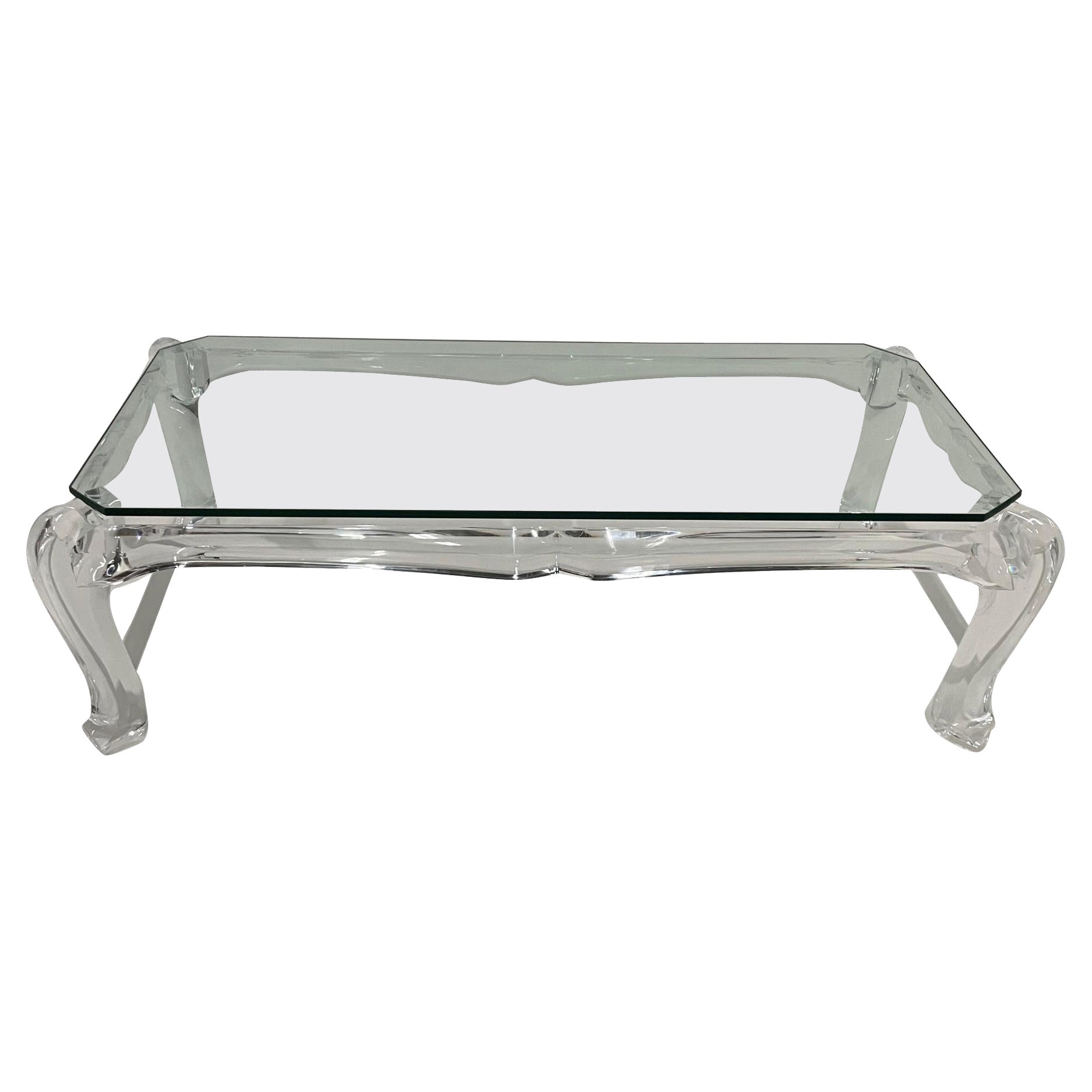 Super Hot Lucite Sculptural Mid-Century Modern Coffee Table For Sale