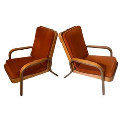 20th Century French Pair of Vintage Orange Armchairs, 1960s