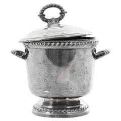 seau à glace 1900s français plaqué argent avec couvercle