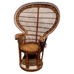 Peacock Emmanuelle High Back Wicker Throne Armchair