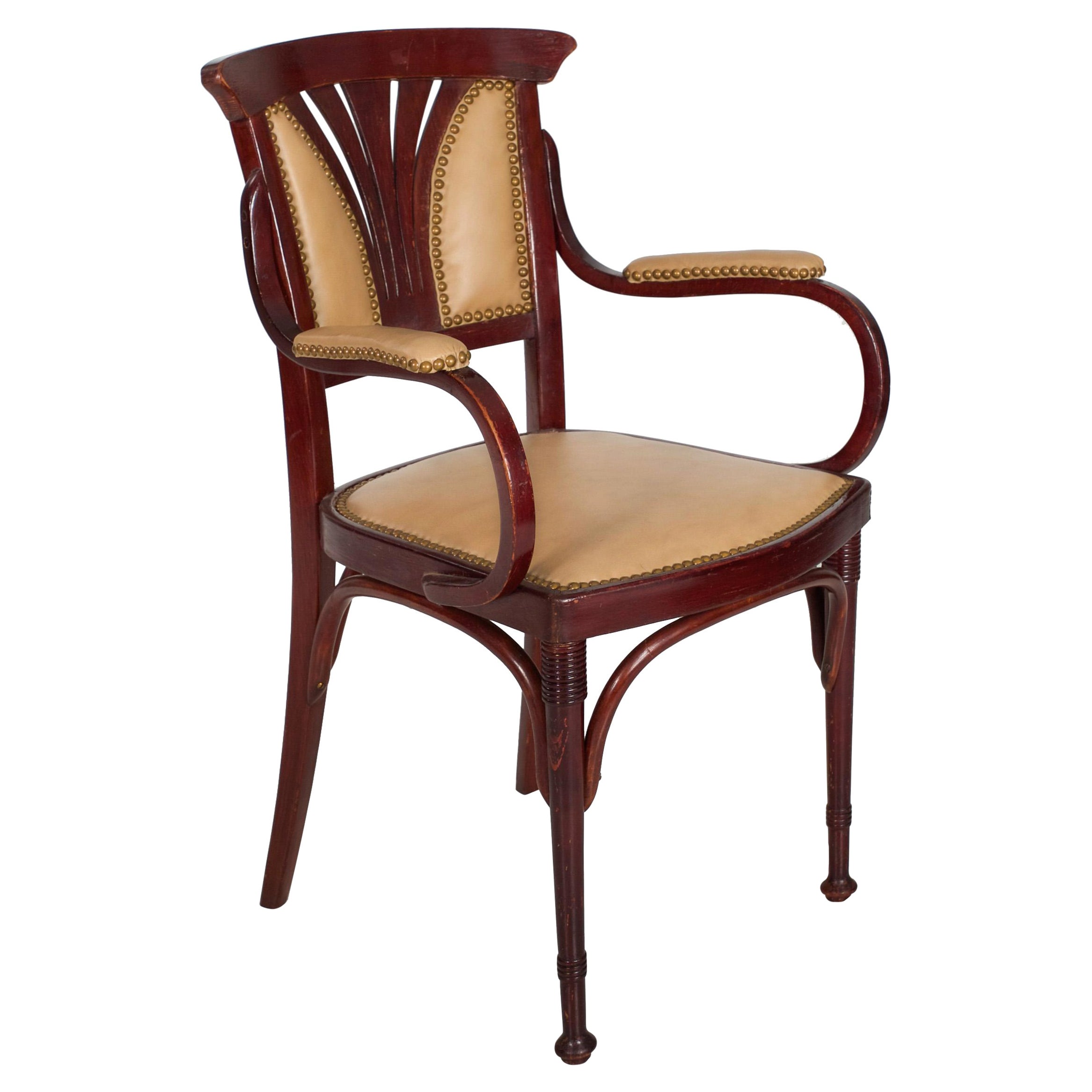 Vienna Secessionist Bentwood Arm Chair by Jacob & Josef Kohn